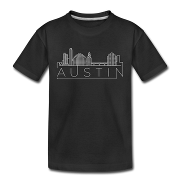 Austin, Texas Youth T-Shirt - Skyline Youth Austin Tee - black