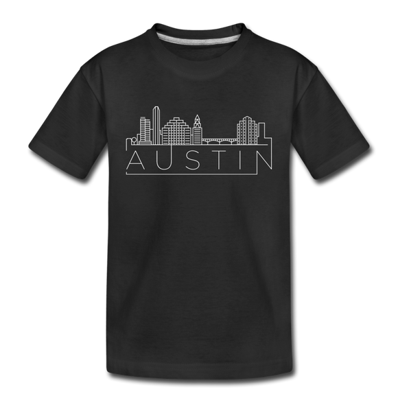 Austin, Texas Youth T-Shirt - Skyline Youth Austin Tee - black