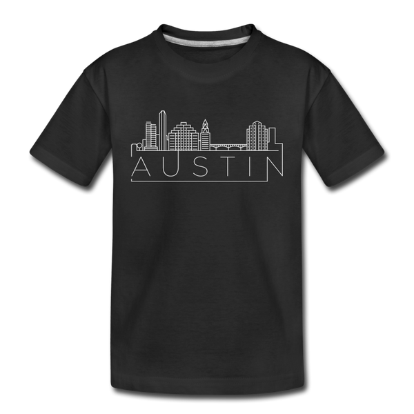 Austin, Texas Youth T-Shirt - Skyline Youth Austin Tee - black