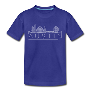 Austin, Texas Youth T-Shirt - Skyline Youth Austin Tee - royal blue