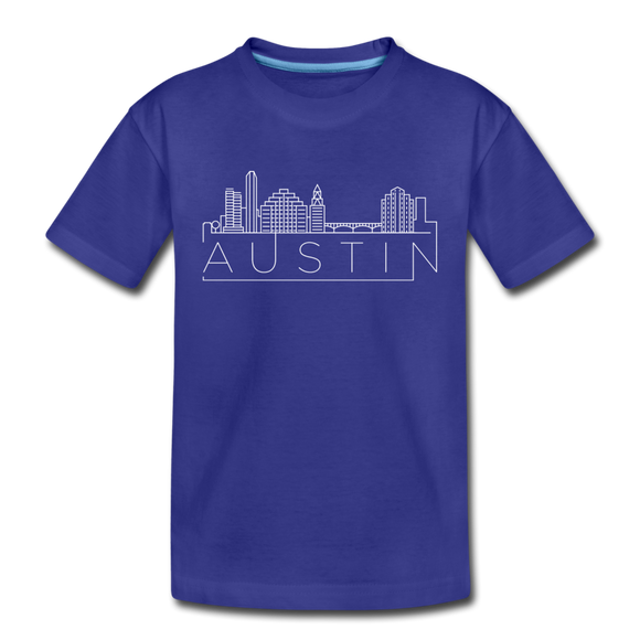 Austin, Texas Youth T-Shirt - Skyline Youth Austin Tee - royal blue
