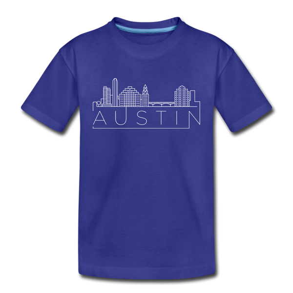 Austin, Texas Youth T-Shirt - Skyline Youth Austin Tee - royal blue