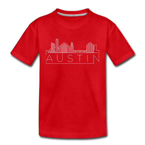 Austin, Texas Youth T-Shirt - Skyline Youth Austin Tee - red