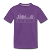 Austin, Texas Youth T-Shirt - Skyline Youth Austin Tee - purple