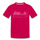 Austin, Texas Youth T-Shirt - Skyline Youth Austin Tee - dark pink