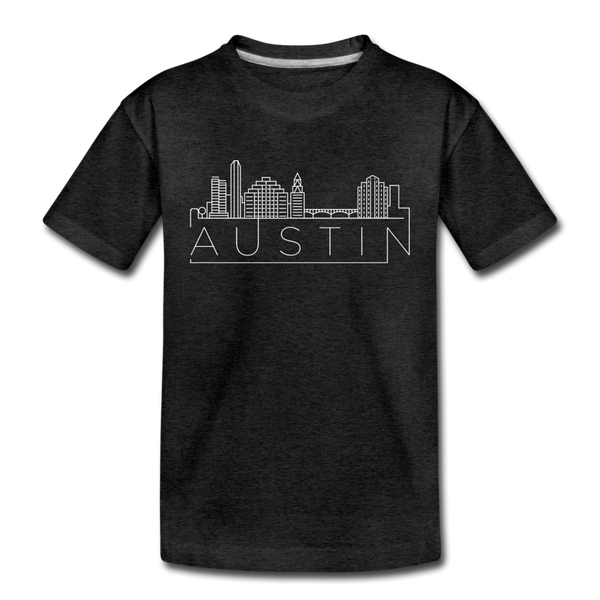 Austin, Texas Youth T-Shirt - Skyline Youth Austin Tee - charcoal gray