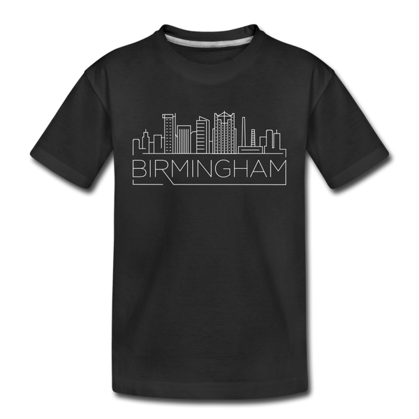 Birmingham, Alabama Youth T-Shirt - Skyline Youth Birmingham Tee - black