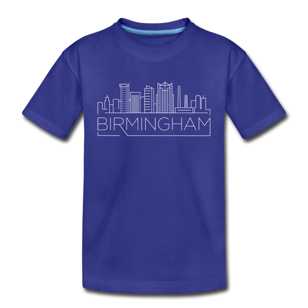 Birmingham, Alabama Youth T-Shirt - Skyline Youth Birmingham Tee - royal blue