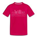 Birmingham, Alabama Youth T-Shirt - Skyline Youth Birmingham Tee - dark pink