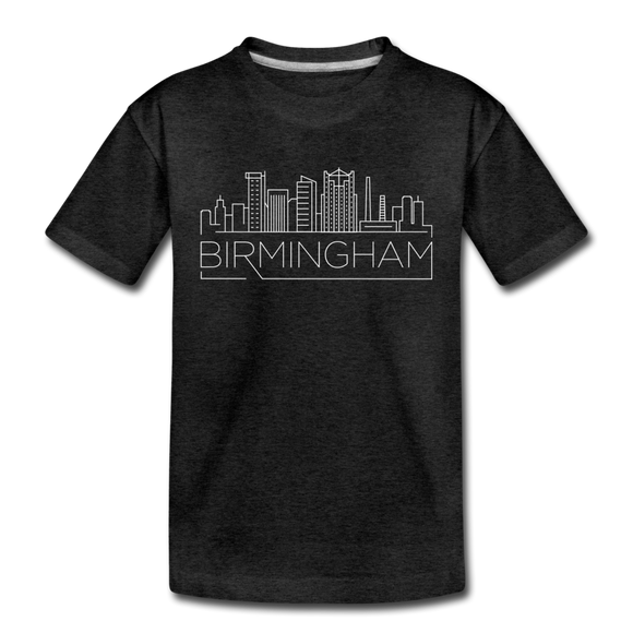 Birmingham, Alabama Youth T-Shirt - Skyline Youth Birmingham Tee - charcoal gray