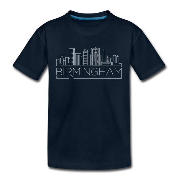 Birmingham, Alabama Youth T-Shirt - Skyline Youth Birmingham Tee - deep navy
