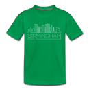 Birmingham, Alabama Youth T-Shirt - Skyline Youth Birmingham Tee - kelly green