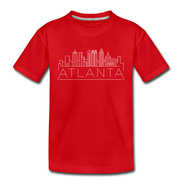 Atlanta, Georgia Youth T-Shirt - Skyline Youth Atlanta Tee - red