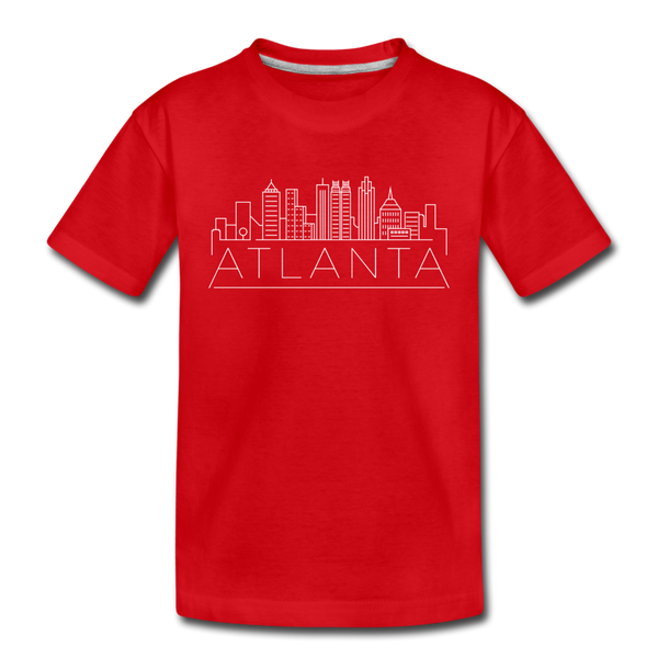 Atlanta, Georgia Youth T-Shirt - Skyline Youth Atlanta Tee - red
