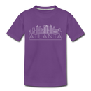 Atlanta, Georgia Youth T-Shirt - Skyline Youth Atlanta Tee - purple