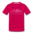 Atlanta, Georgia Youth T-Shirt - Skyline Youth Atlanta Tee - dark pink