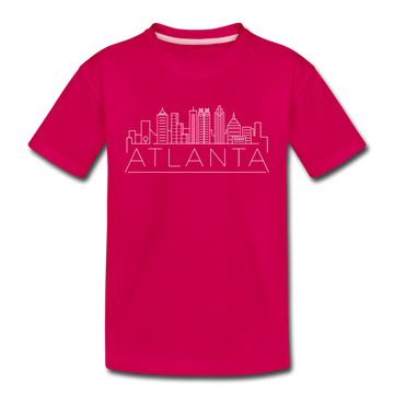 Atlanta, Georgia Youth T-Shirt - Skyline Youth Atlanta Tee - dark pink