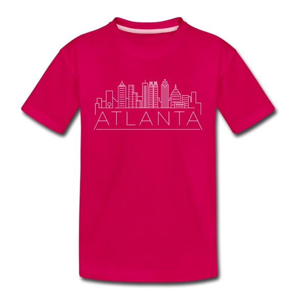 Atlanta, Georgia Youth T-Shirt - Skyline Youth Atlanta Tee - dark pink