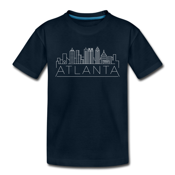 Atlanta, Georgia Youth T-Shirt - Skyline Youth Atlanta Tee - deep navy