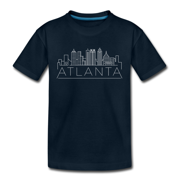 Atlanta, Georgia Youth T-Shirt - Skyline Youth Atlanta Tee - deep navy