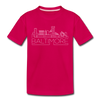 Baltimore, Maryland Youth T-Shirt - Skyline Youth Baltimore Tee - dark pink
