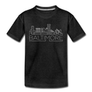 Baltimore, Maryland Youth T-Shirt - Skyline Youth Baltimore Tee - charcoal gray