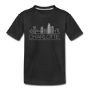 Charlotte, North Carolina Youth T-Shirt - Skyline Youth Charlotte Tee - black