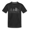 Charlotte, North Carolina Youth T-Shirt - Skyline Youth Charlotte Tee - black