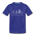 Charlotte, North Carolina Youth T-Shirt - Skyline Youth Charlotte Tee - royal blue