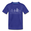 Charlotte, North Carolina Youth T-Shirt - Skyline Youth Charlotte Tee - royal blue