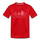 Charlotte, North Carolina Youth T-Shirt - Skyline Youth Charlotte Tee - red