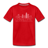 Charlotte, North Carolina Youth T-Shirt - Skyline Youth Charlotte Tee - red