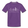 Charlotte, North Carolina Youth T-Shirt - Skyline Youth Charlotte Tee - purple