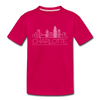 Charlotte, North Carolina Youth T-Shirt - Skyline Youth Charlotte Tee - dark pink