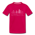 Charlotte, North Carolina Youth T-Shirt - Skyline Youth Charlotte Tee - dark pink