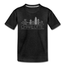 Charlotte, North Carolina Youth T-Shirt - Skyline Youth Charlotte Tee - charcoal gray