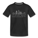 Cleveland, Ohio Youth T-Shirt - Skyline Youth Cleveland Tee - black