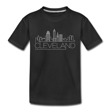 Cleveland, Ohio Youth T-Shirt - Skyline Youth Cleveland Tee - black