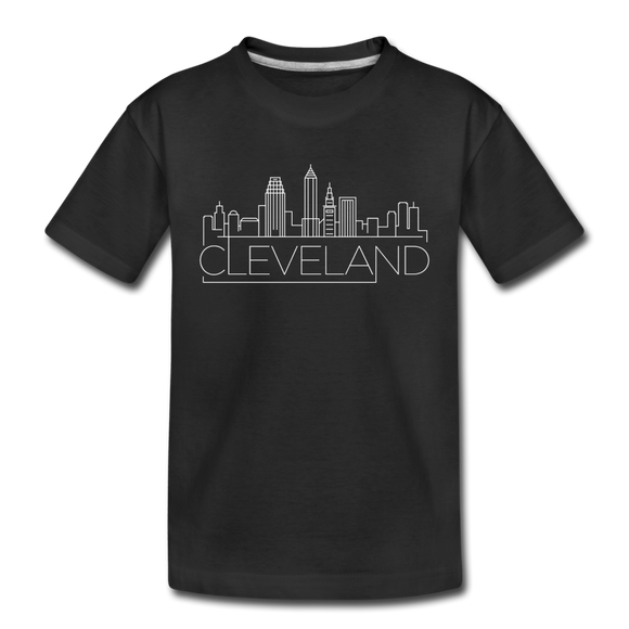 Cleveland, Ohio Youth T-Shirt - Skyline Youth Cleveland Tee - black