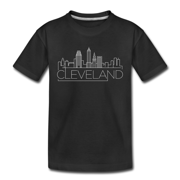 Cleveland, Ohio Youth T-Shirt - Skyline Youth Cleveland Tee - black