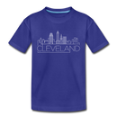 Cleveland, Ohio Youth T-Shirt - Skyline Youth Cleveland Tee - royal blue