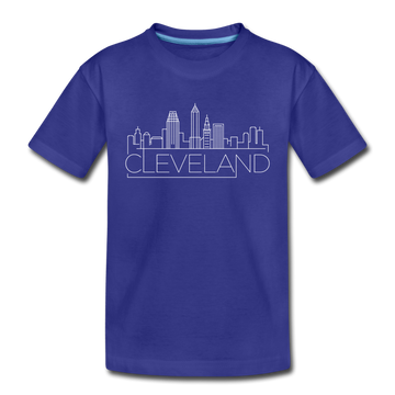 Cleveland, Ohio Youth T-Shirt - Skyline Youth Cleveland Tee - royal blue