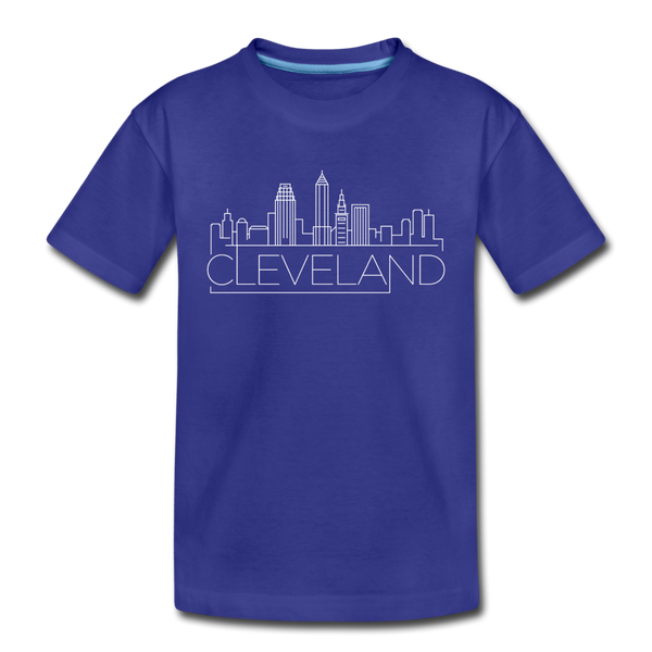Cleveland, Ohio Youth T-Shirt - Skyline Youth Cleveland Tee - royal blue