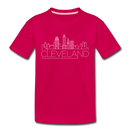 Cleveland, Ohio Youth T-Shirt - Skyline Youth Cleveland Tee - dark pink