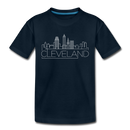 Cleveland, Ohio Youth T-Shirt - Skyline Youth Cleveland Tee - deep navy