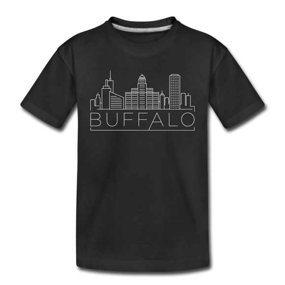 Buffalo, New York Youth T-Shirt - Skyline Youth Buffalo Tee - black