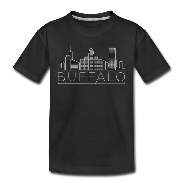 Buffalo, New York Youth T-Shirt - Skyline Youth Buffalo Tee - black