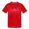 Buffalo, New York Youth T-Shirt - Skyline Youth Buffalo Tee - red