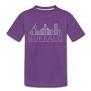 Buffalo, New York Youth T-Shirt - Skyline Youth Buffalo Tee - purple