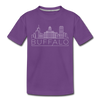 Buffalo, New York Youth T-Shirt - Skyline Youth Buffalo Tee - purple